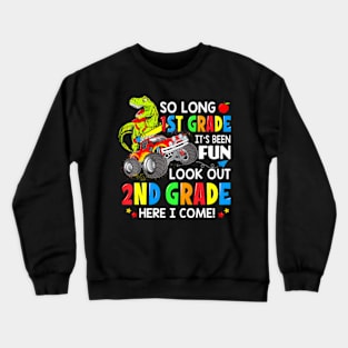 Im Ready To Crush 2Nd Grade T Rex Dinosaur Back To School Crewneck Sweatshirt